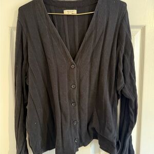 Madewell black button front  Knit Cardigan lightweight xxl